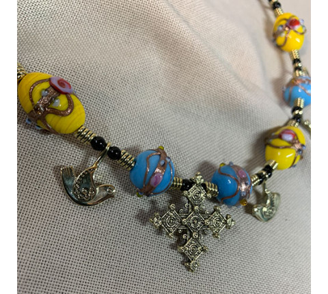 Handmade "Ukrainian" necklace made of brass