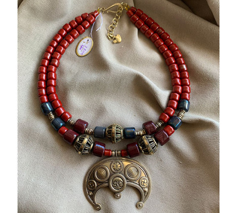 Necklace "Lunnitsa" made of brass — handmade