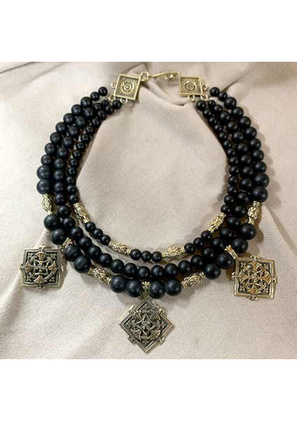 Necklace "Hutsul Shield" made of brass - handmade