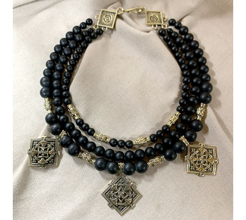 Necklace "Hutsul Shield" made of brass - handmade