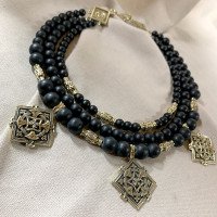 Necklace "Hutsul Shield" made of brass — handmade