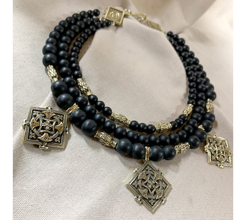 Necklace "Hutsul Shield" made of brass - handmade