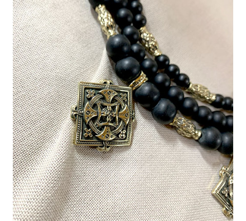 Necklace "Hutsul Shield" made of brass - handmade