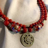 Handmade "Sun" necklace made of brass