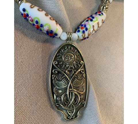 Handmade "Vesnyanka" necklace made of brass