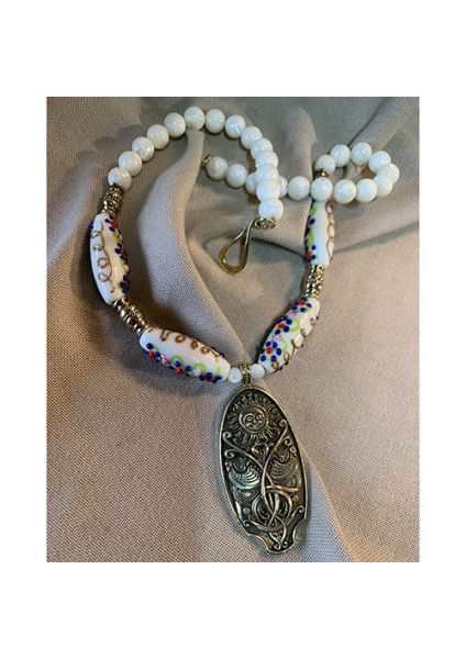 Handmade "Vesnyanka" necklace made of brass