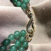 Necklace "Jade Mother of God" made of brass - handmade