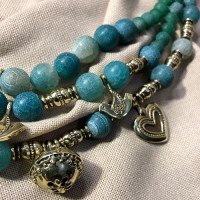 Necklace "Jade Mother of God" made of brass - handmade
