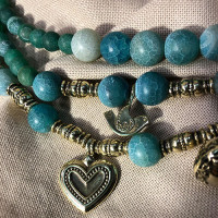 Necklace "Jade Mother of God" made of brass - handmade