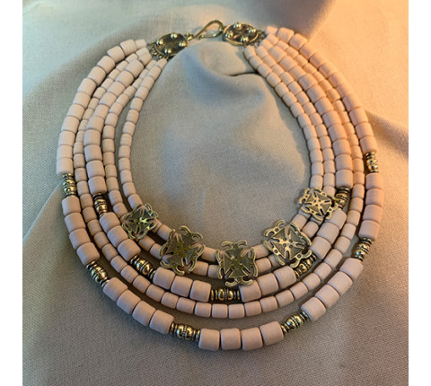 Necklace "Gentle Zhgarda" made of brass — handmade