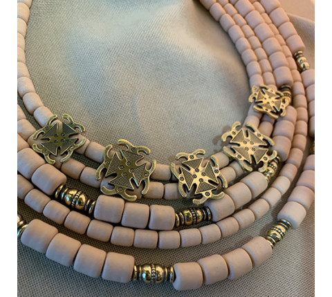 Necklace "Gentle Zhgarda" made of brass — handmade