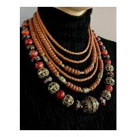 Necklace "Velvet Autumn" made of brass — handmade
