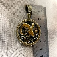 Handmade "Aries" pendant made of brass