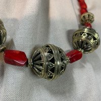 Necklace "With Big Beads" made of brass — handmade