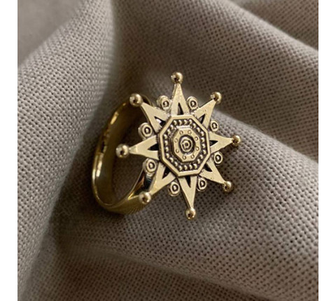 Ring "Christmas Star" handmade from brass