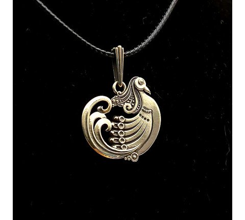 Handmade "Spring" pendant made of brass
