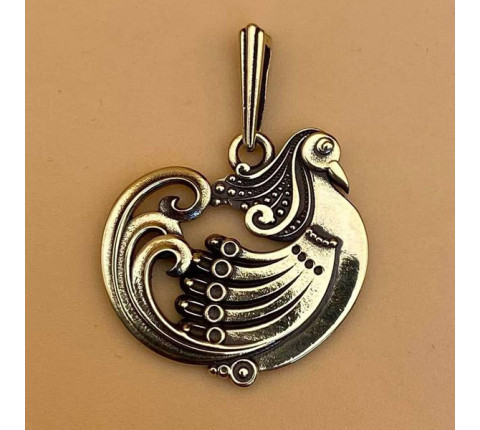 Handmade "Spring" pendant made of brass
