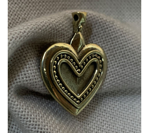 Heart Pendant made of Brass — a romantic handmade accessory