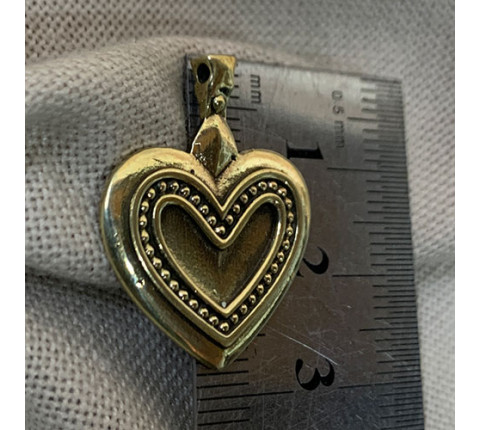 Heart Pendant made of Brass — a romantic handmade accessory