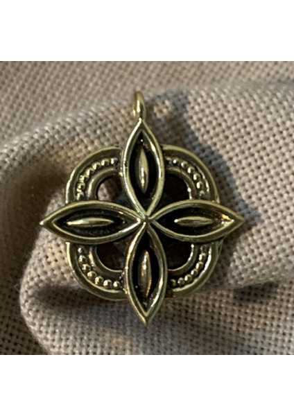 Flower Pendant made of brass — handcrafted designer jewelry
