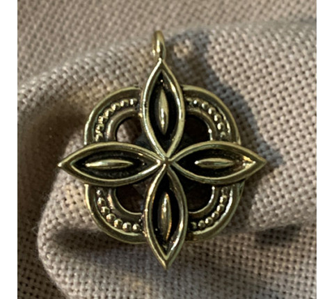 Flower Pendant made of brass — handcrafted designer jewelry