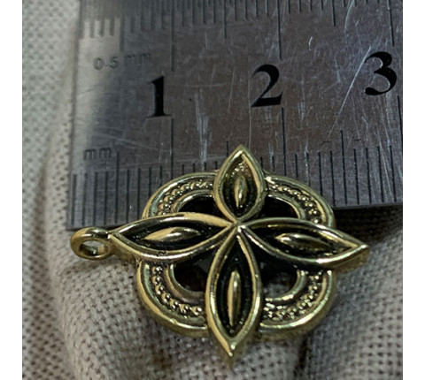 Flower Pendant made of brass — handcrafted designer jewelry