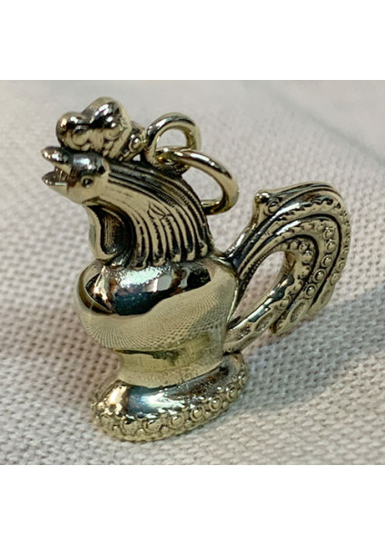Pendant Rooster "Unbreakable" handmade from brass