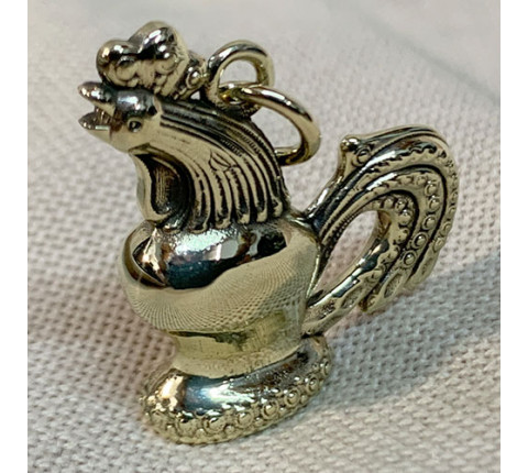 Pendant Rooster "Unbreakable" handmade from brass