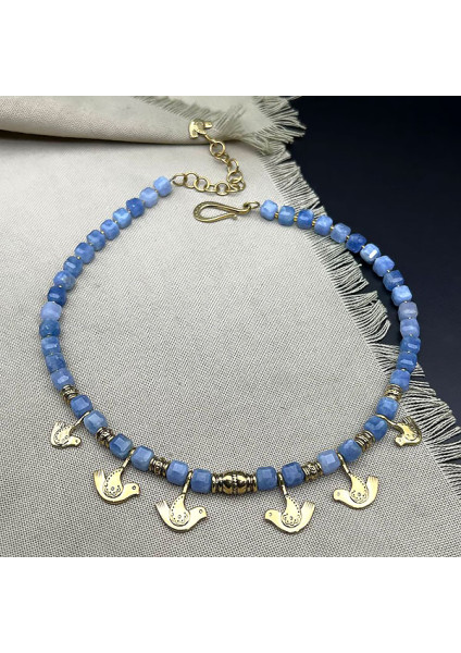Handmade necklace "Carpathian Birds" made of brass