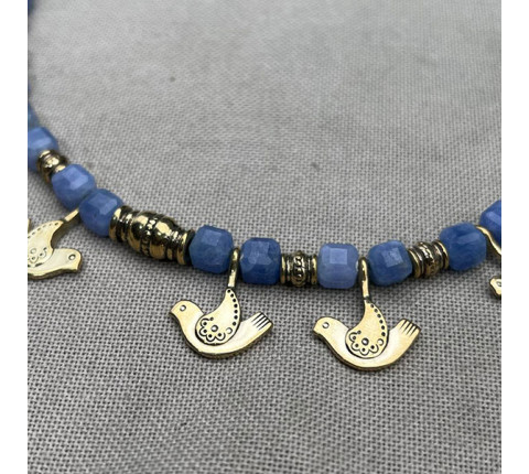 Handmade necklace "Carpathian Birds" made of brass