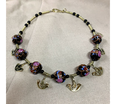 Handmade "Birds" necklace made of brass