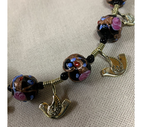 Handmade "Birds" necklace made of brass