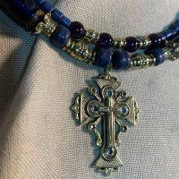 Handmade "Blooming Cross" necklace made of brass
