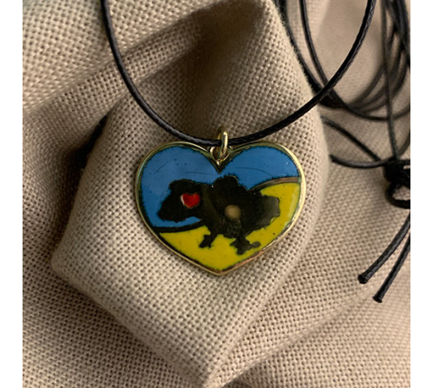 Handmade "Heart" pendant made of brass