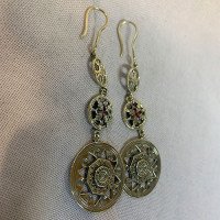Earrings "Sun" handmade from brass