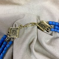 Necklace "Whispers in Blue" made of brass — handmade