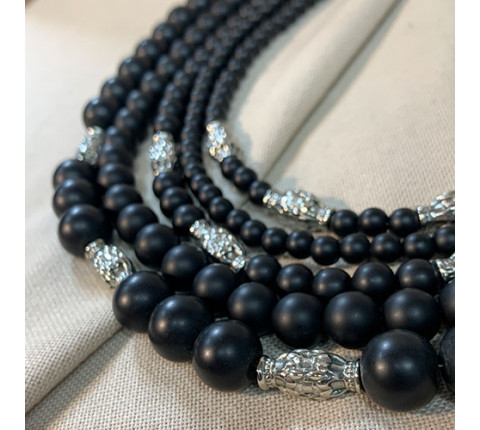Necklace "Shungite" made of brass - handmade