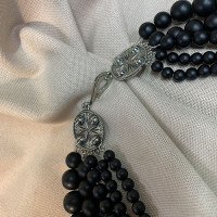 Necklace "Shungite" made of brass - handmade