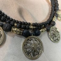 Handmade necklace "Sun Wheel" made of brass