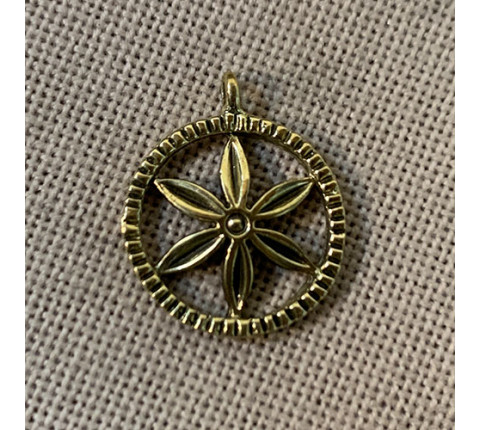 Pendant "Sun 2" made of handmade brass