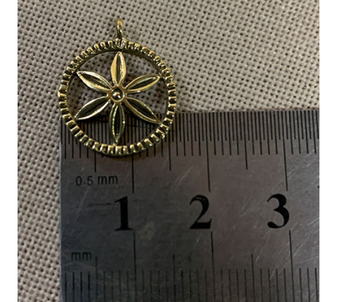 Pendant "Sun 2" made of handmade brass