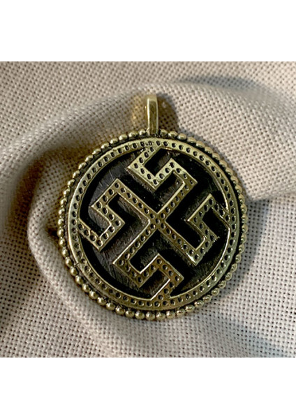 Handmade "Svarog" pendant made of brass