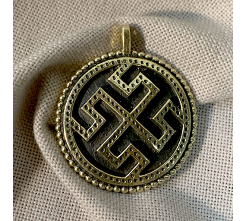 Handmade "Svarog" pendant made of brass