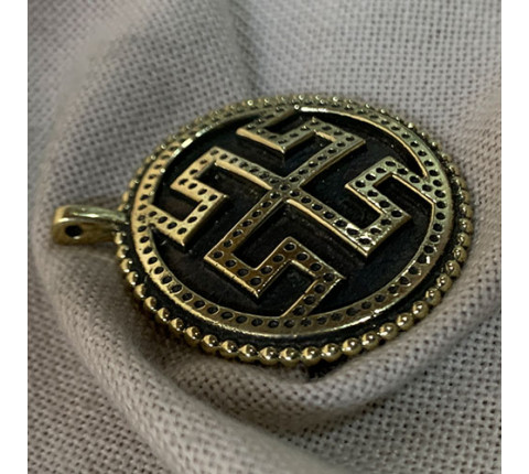 Handmade "Svarog" pendant made of brass
