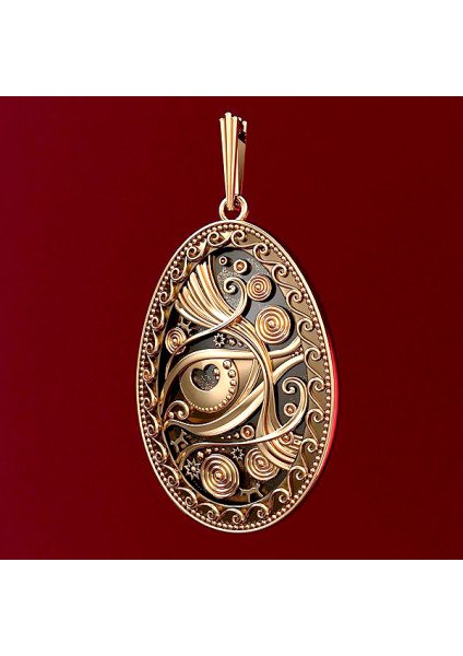 Easter Egg Pendant handmade from brass