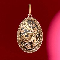 Easter egg pendant handmade from brass
