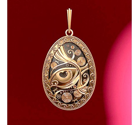 Easter Egg Pendant handmade from brass