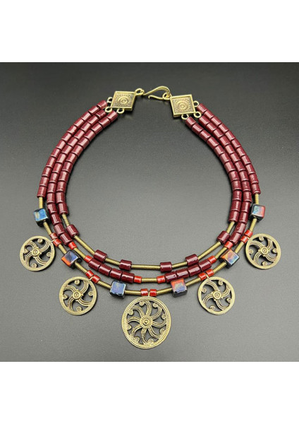 Necklace "Sun over Cheremosh" made of brass — handmade