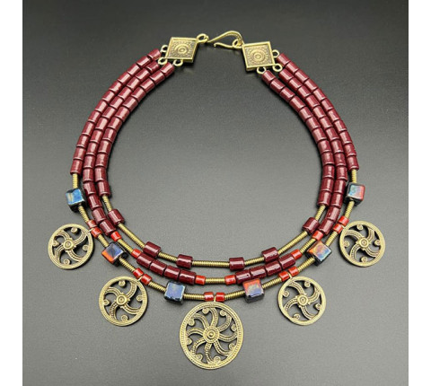Necklace "Sun over Cheremosh" made of brass — handmade