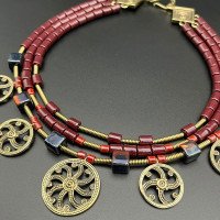 Necklace "Sun over Cheremosh" made of brass — handmade